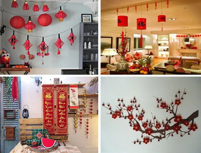 Trang trí nhà bếp với họa tiết ngày Tết