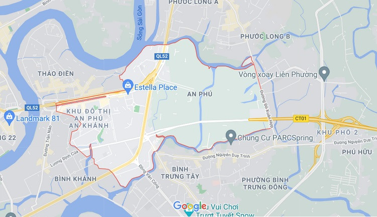 Vị trí địa lý Phường An Phú, thuộc quận Thủ Đức, TP.HCM