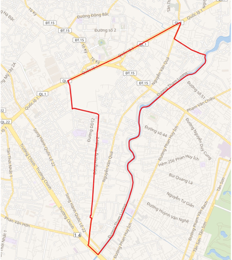 Vị trí địa lý phường Đông Hưng Thuận